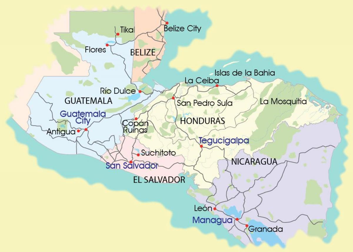 מפה של mosquitia הונדורס