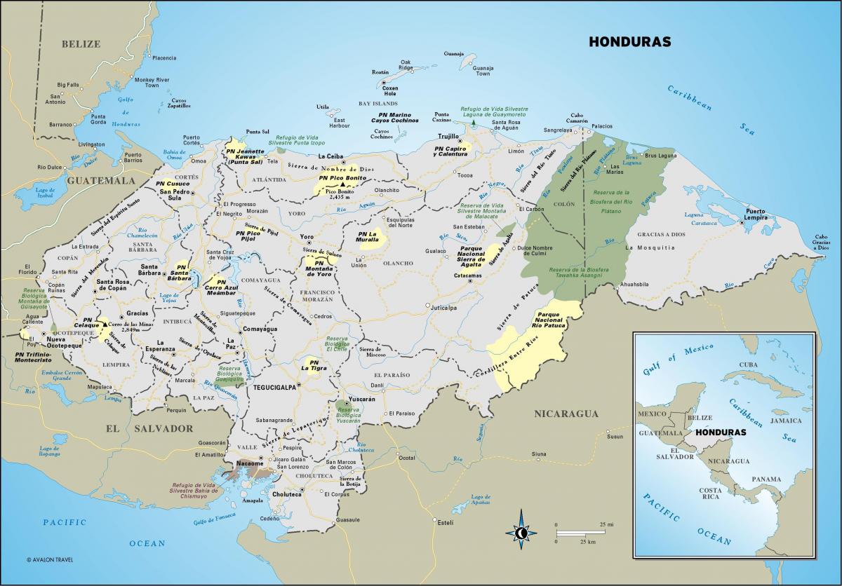 מפת הונדורס 