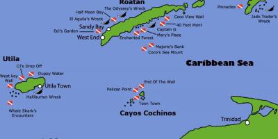 האיים של הונדורס מפה
