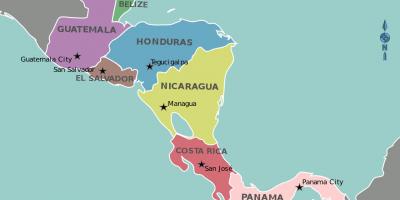 מפת הונדורס מפת מרכז אמריקה